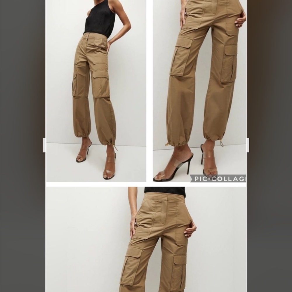 Veronica Beard Tan Ankle Cargo Pants